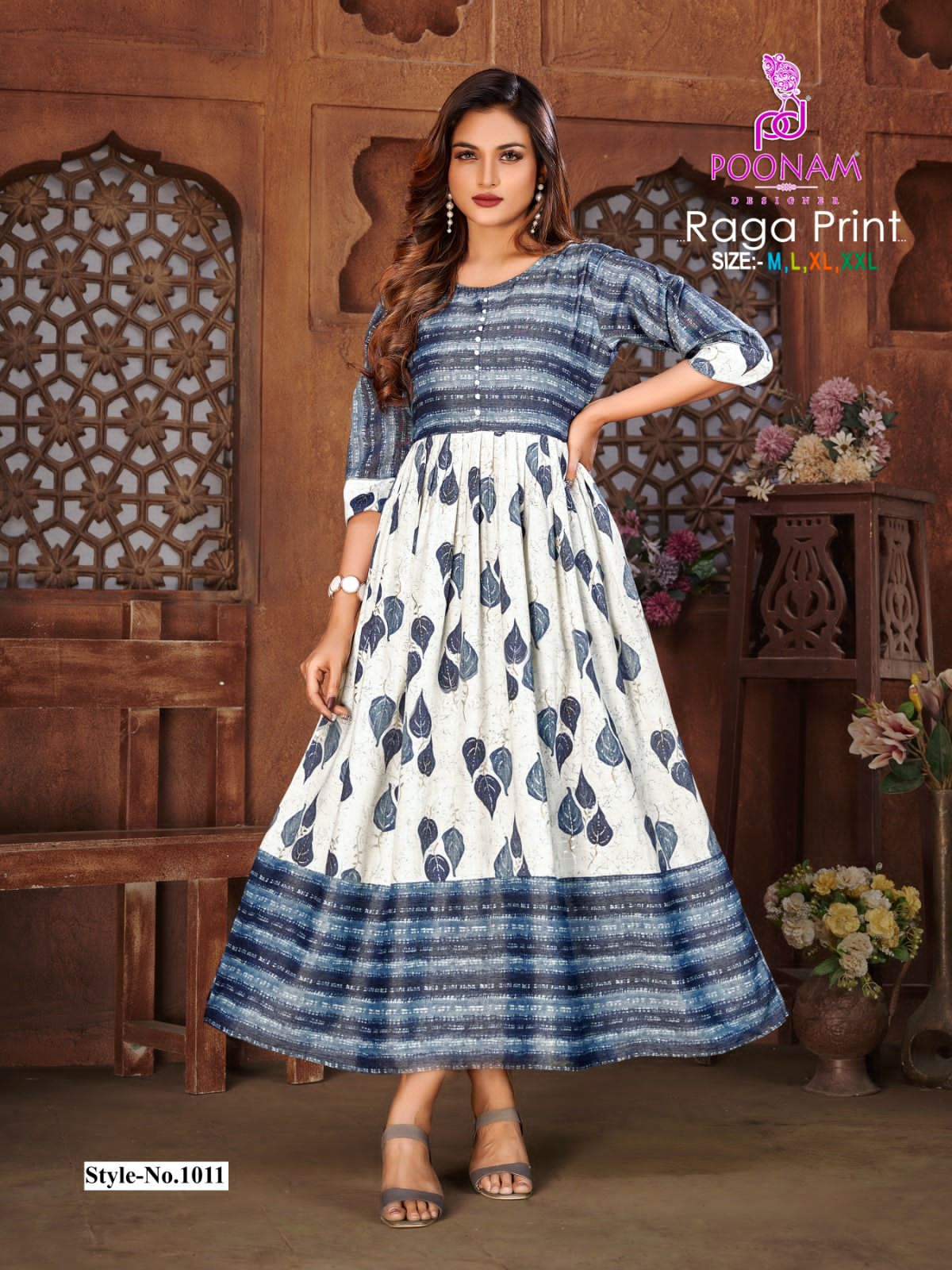 Poonam Raga Festive Wear Wholesale Printed Anarkali Kurtis
